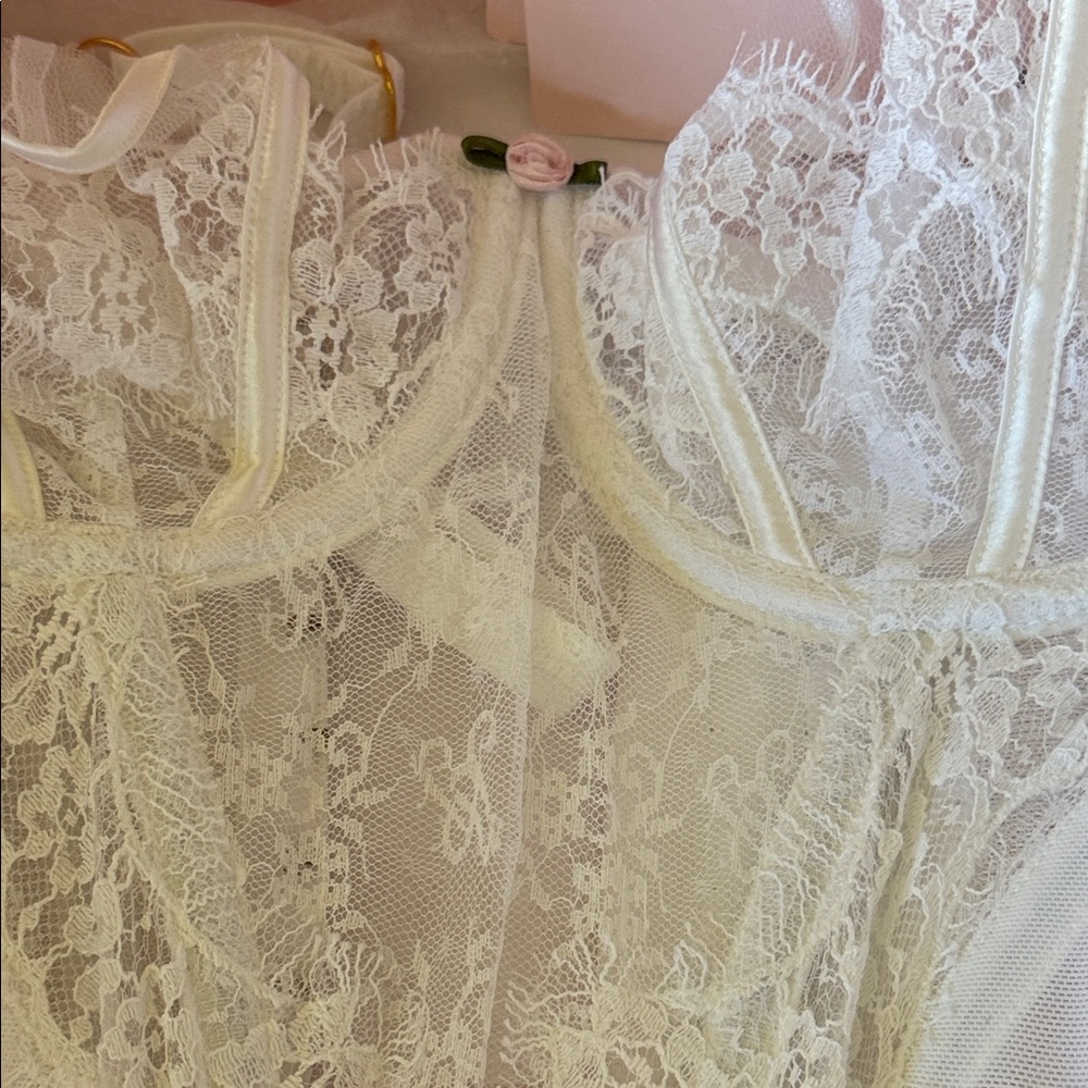 NWT Agent Provocateur Clarissa Basque White Lace Corset Size 34DD - Picture 9 of 11